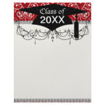 white red swirl chandelier heart damask graduation customized letterhead