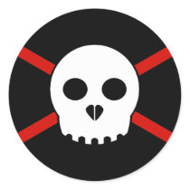 White & Red X-Skull Sticker by MaxRavenstone White & Red X-Skull Sticker