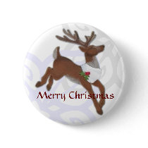 White Reindeer Button