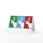 White Reindeer, Peace, Joy, Cheer Greeting Cards