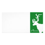 White Reindeer Peace Personalized Photo Card