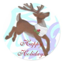White Reindeer Stickers