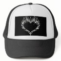 White Rhinestone Heart Baseball Trucker Hat by MistaSCARY White Rhinestone Heart Baseball Trucker Hat