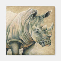 White Rhino Fridge Magnets