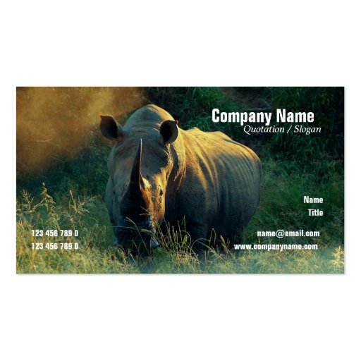 white rhino safari profile cards - customizable business card