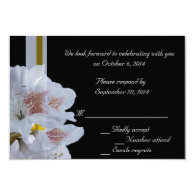 white rhododendron flowers RSVP card Personalized Invite