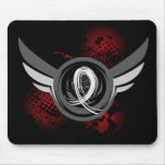 White Ribbon And Wings Bone Cancer Mousepads
