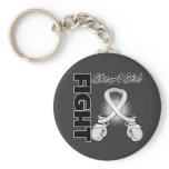 White Ribbon Fight Like A Girl keychains