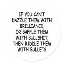 White Riddle Them W Bullets stickers by WhiteTiger_LLC White Riddle Them W Bullets stickers