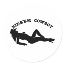White Ride Em Cowboy stickers