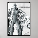 White Robot 3d Poster
