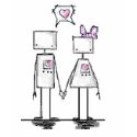 White Robot Love t-shirts