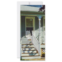 White Rocking Chairs Rack Card Design