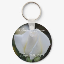 White Romance Bride & Groom Keychain