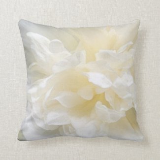 White Romantic Rose Pillow