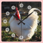 White Rooster Wall Clock wall clocks