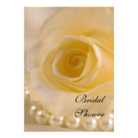 White Rose and Pearl Bridal Shower Invitation