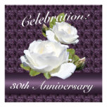 White Rose Anniversary Party Invitations