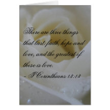White Rose Bible Verse Wedding Greeting Greeting Card