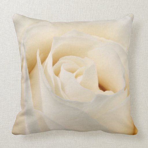 White rose blossom throw pillow Zazzle
