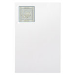 White Rose ~ Blue Border Customized Stationery