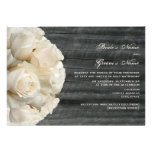 White Rose Bouquet & Barnwood Wedding Invitations