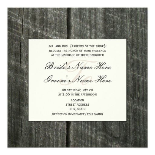 White Rose Bouquet & Barnwood Wedding Invite