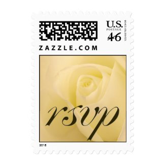 White rose bridal RSVP Postage stamp