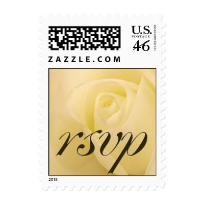 White rose bridal RSVP Postage