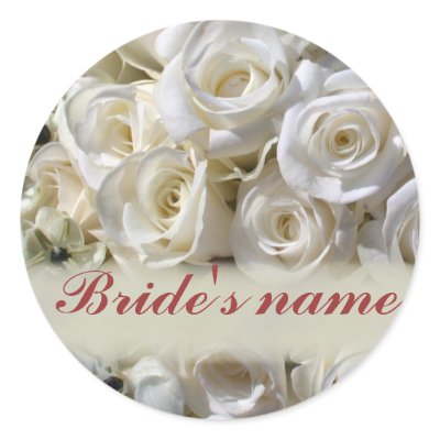 White rose bridal seals / stickers