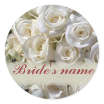 White rose bridal seals / stickers