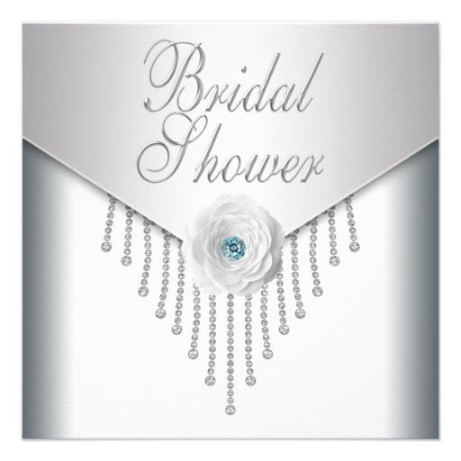 White Rose Bridal Shower Invitation