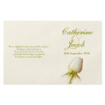 White rose bud wedding programme flyers