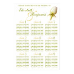 White Rose Bud Wedding Seating Table Planner 1-9 posters
