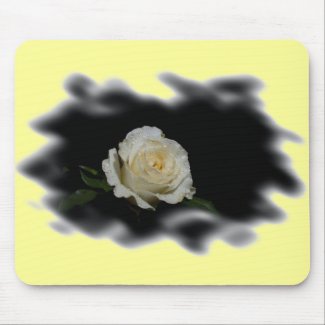 White Rose Burned Edges zazzle_mousepad