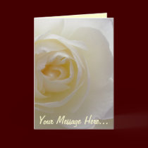 White Rose Card Rose  Personalized Flower Card cards