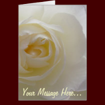 White Rose Card Rose  Personalized Flower Card cards