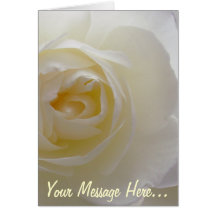 White Rose Card Rose  Personalized Flower Card
