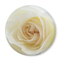 White Rose Circle Magnet 001