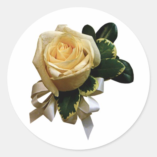 White Rose Corsage Sticker