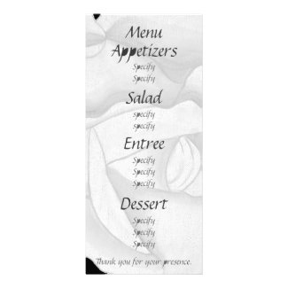 White Rose, custom menu cards Rack Card Template