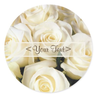 White Rose Elegance Round Sticker