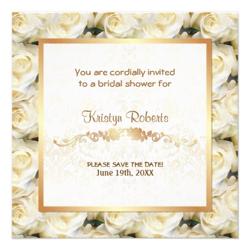 White Rose Elegance - Shower Custom Invitation