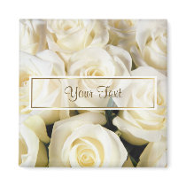 White Rose Elegance Template Magnets
