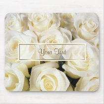 White Rose Elegance Template Mouse Mat