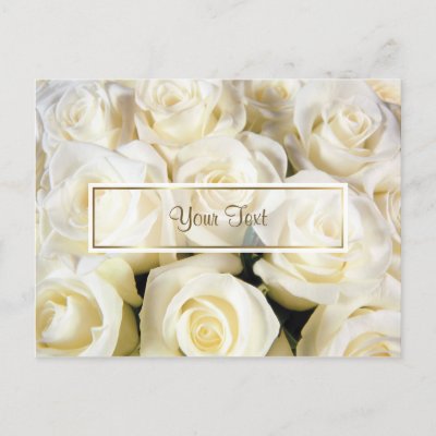 White Rose Elegance Template Post Cards