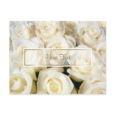 White Rose Elegance Template Post Cards