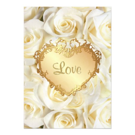 White Rose Floral Bridal Shower Announcement