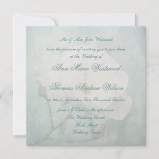 White Rose Floral Wedding Invitations invitation