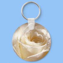 White Rose Keychain by deesbasenjis White Rose Keychain